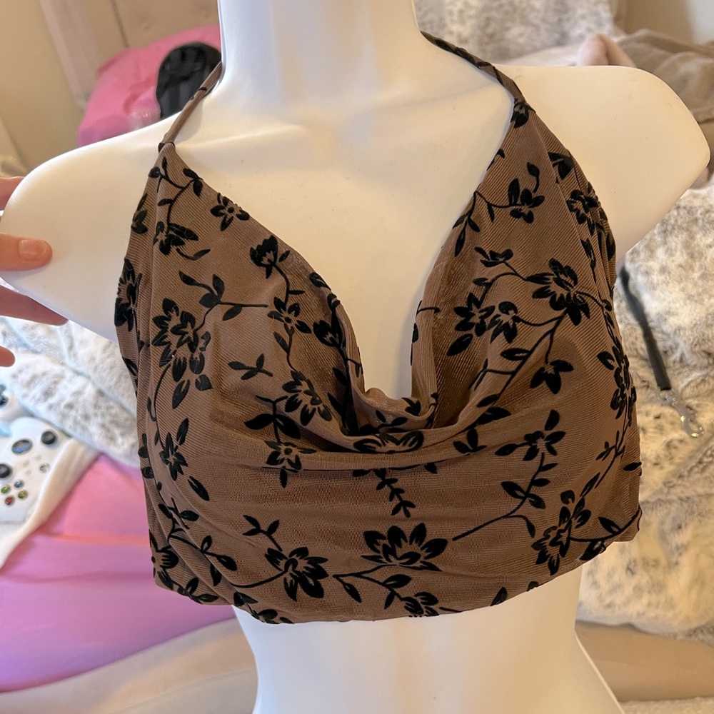 White Fox Tie Crop Top